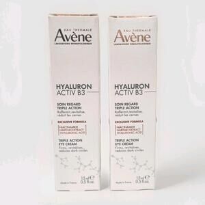 2pk Boxes Avene Hyaluron Activ B3 Triple Action Eye Cream 2x15 ml Exp 7/26